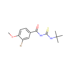 COc1ccc(C(=O)NC(=S)NC(C)(C)C)cc1Br ZINC000000452247