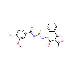 COc1ccc(C(=O)NC(=S)NNC(=O)c2c(-c3ccccc3)noc2C)cc1OC ZINC000002256326