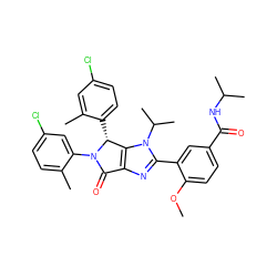 COc1ccc(C(=O)NC(C)C)cc1-c1nc2c(n1C(C)C)[C@@H](c1ccc(Cl)cc1C)N(c1cc(Cl)ccc1C)C2=O ZINC000169705381