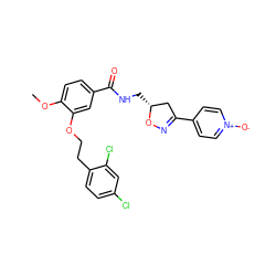 COc1ccc(C(=O)NC[C@@H]2CC(c3cc[n+]([O-])cc3)=NO2)cc1OCCc1ccc(Cl)cc1Cl ZINC000013643432