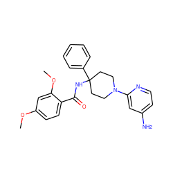 COc1ccc(C(=O)NC2(c3ccccc3)CCN(c3cc(N)ccn3)CC2)c(OC)c1 ZINC000040955260