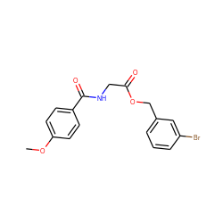 COc1ccc(C(=O)NCC(=O)OCc2cccc(Br)c2)cc1 ZINC000002879703