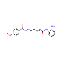 COc1ccc(C(=O)NCCC/C=C/C(=O)Nc2ccccc2N)cc1 ZINC000117588489