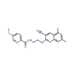 COc1ccc(C(=O)NCCNc2nc3cc(C)cc(C)c3cc2C#N)nc1 ZINC000084616168