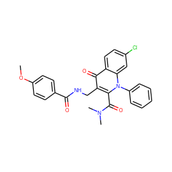 COc1ccc(C(=O)NCc2c(C(=O)N(C)C)n(-c3ccccc3)c3cc(Cl)ccc3c2=O)cc1 ZINC000096170103