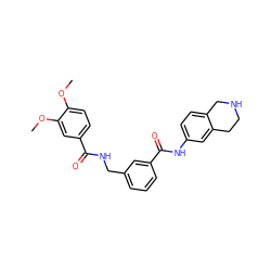 COc1ccc(C(=O)NCc2cccc(C(=O)Nc3ccc4c(c3)CCNC4)c2)cc1OC ZINC000045358883