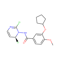 COc1ccc(C(=O)NN2C(Cl)=NC=C[C@@H]2Cl)cc1OC1CCCC1 ZINC000029463769