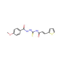 COc1ccc(C(=O)NNC(=S)NC(=O)/C=C/c2cccs2)cc1 ZINC000002316438