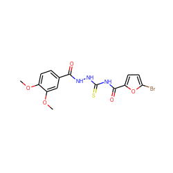 COc1ccc(C(=O)NNC(=S)NC(=O)c2ccc(Br)o2)cc1OC ZINC000002867193