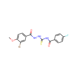 COc1ccc(C(=O)NNC(=S)NC(=O)c2ccc(F)cc2)cc1Br ZINC000002135487