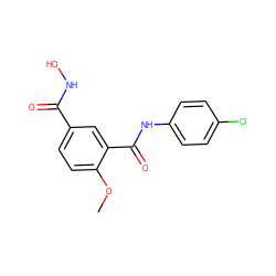 COc1ccc(C(=O)NO)cc1C(=O)Nc1ccc(Cl)cc1 ZINC001772573773