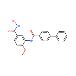 COc1ccc(C(=O)NO)cc1NC(=O)c1ccc(-c2ccccc2)cc1 ZINC000653841655