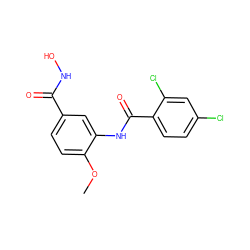 COc1ccc(C(=O)NO)cc1NC(=O)c1ccc(Cl)cc1Cl ZINC000653841632