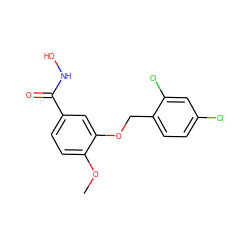 COc1ccc(C(=O)NO)cc1OCc1ccc(Cl)cc1Cl ZINC001772622611