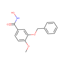 COc1ccc(C(=O)NO)cc1OCc1ccccc1 ZINC000653848698