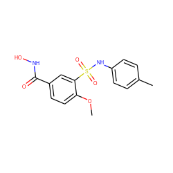 COc1ccc(C(=O)NO)cc1S(=O)(=O)Nc1ccc(C)cc1 ZINC000653848730