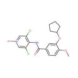 COc1ccc(C(=O)Nc2c(Cl)c[n+]([O-])cc2Cl)cc1OC1CCCC1 ZINC000013737016