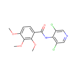 COc1ccc(C(=O)Nc2c(Cl)cncc2Cl)c(OC)c1OC ZINC000299826906