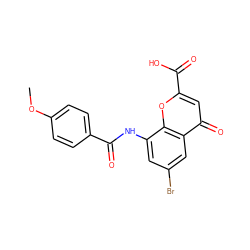 COc1ccc(C(=O)Nc2cc(Br)cc3c(=O)cc(C(=O)O)oc23)cc1 ZINC000096271882