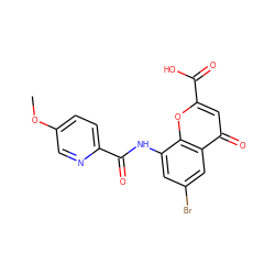 COc1ccc(C(=O)Nc2cc(Br)cc3c(=O)cc(C(=O)O)oc23)nc1 ZINC000096271880