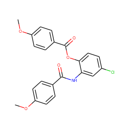 COc1ccc(C(=O)Nc2cc(Cl)ccc2OC(=O)c2ccc(OC)cc2)cc1 ZINC000000683131