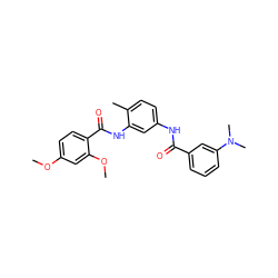 COc1ccc(C(=O)Nc2cc(NC(=O)c3cccc(N(C)C)c3)ccc2C)c(OC)c1 ZINC000028389265