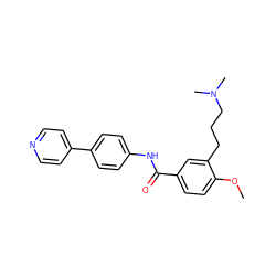 COc1ccc(C(=O)Nc2ccc(-c3ccncc3)cc2)cc1CCCN(C)C ZINC000000599924