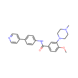 COc1ccc(C(=O)Nc2ccc(-c3ccncc3)cc2)cc1N1CCN(C)CC1 ZINC000000837368