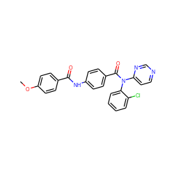 COc1ccc(C(=O)Nc2ccc(C(=O)N(c3ccncn3)c3ccccc3Cl)cc2)cc1 ZINC000263621214