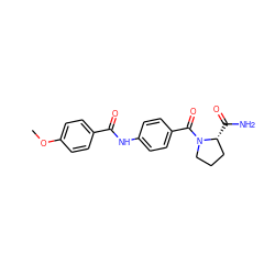 COc1ccc(C(=O)Nc2ccc(C(=O)N3CCC[C@H]3C(N)=O)cc2)cc1 ZINC000084788694