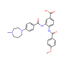 COc1ccc(C(=O)Nc2ccc(C(=O)O)cc2NC(=O)c2ccc(N3CCCN(C)CC3)cc2)cc1 ZINC000073196808