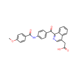 COc1ccc(C(=O)Nc2ccc(C(=O)c3ncc(CC(=O)O)c4ccccc34)cc2)cc1 ZINC000084616931