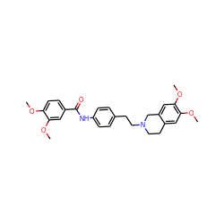 COc1ccc(C(=O)Nc2ccc(CCN3CCc4cc(OC)c(OC)cc4C3)cc2)cc1OC ZINC000029064350