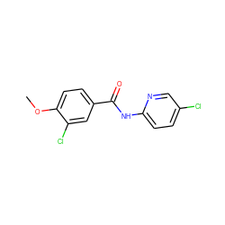 COc1ccc(C(=O)Nc2ccc(Cl)cn2)cc1Cl ZINC000000170957