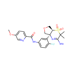 COc1ccc(C(=O)Nc2ccc(F)c([C@]34COC[C@H]3S(=O)(=O)C(C)(C)C(N)=N4)c2)nc1 ZINC000217075912