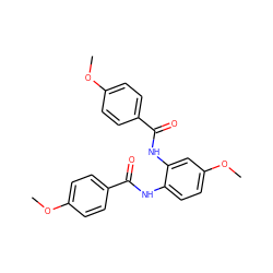 COc1ccc(C(=O)Nc2ccc(OC)cc2NC(=O)c2ccc(OC)cc2)cc1 ZINC000013557914