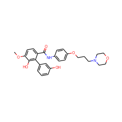 COc1ccc(C(=O)Nc2ccc(OCCCN3CCOCC3)cc2)c(-c2cccc(O)c2)c1O ZINC000299855525