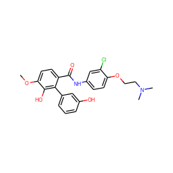 COc1ccc(C(=O)Nc2ccc(OCCN(C)C)c(Cl)c2)c(-c2cccc(O)c2)c1O ZINC000299859350