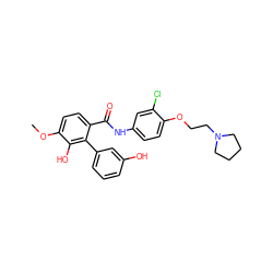 COc1ccc(C(=O)Nc2ccc(OCCN3CCCC3)c(Cl)c2)c(-c2cccc(O)c2)c1O ZINC000299857345