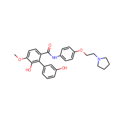 COc1ccc(C(=O)Nc2ccc(OCCN3CCCC3)cc2)c(-c2cccc(O)c2)c1O ZINC000299857016