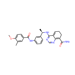 COc1ccc(C(=O)Nc2cccc([C@@H](C)Nc3ncnc4c3=CCCC=4C(N)=O)c2)cc1C ZINC000167021083