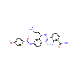 COc1ccc(C(=O)Nc2cccc([C@@H](CCN(C)C)Nc3ncnc4c(C(N)=O)cccc34)c2)cc1 ZINC000114344288