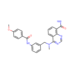 COc1ccc(C(=O)Nc2cccc(CN(C)c3ncnc4c(C(N)=O)cccc34)c2)cc1 ZINC000167007501