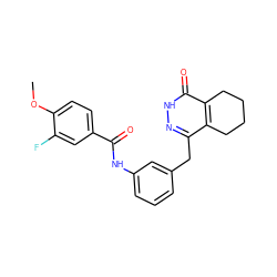 COc1ccc(C(=O)Nc2cccc(Cc3n[nH]c(=O)c4c3CCCC4)c2)cc1F ZINC000167343797