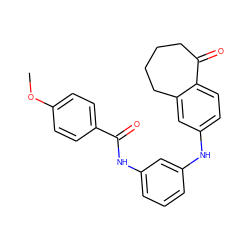 COc1ccc(C(=O)Nc2cccc(Nc3ccc4c(c3)CCCCC4=O)c2)cc1 ZINC000095579792