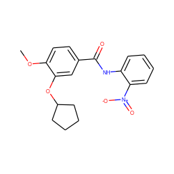 COc1ccc(C(=O)Nc2ccccc2[N+](=O)[O-])cc1OC1CCCC1 ZINC000003800529
