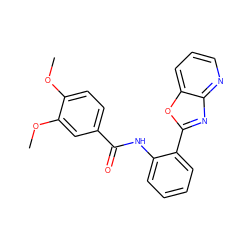 COc1ccc(C(=O)Nc2ccccc2-c2nc3ncccc3o2)cc1OC ZINC000040405299