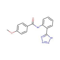 COc1ccc(C(=O)Nc2ccccc2-c2nnn[nH]2)cc1 ZINC000066138668