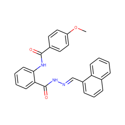 COc1ccc(C(=O)Nc2ccccc2C(=O)N/N=C/c2cccc3ccccc23)cc1 ZINC000003117240