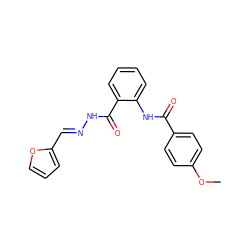 COc1ccc(C(=O)Nc2ccccc2C(=O)N/N=C/c2ccco2)cc1 ZINC000001021184